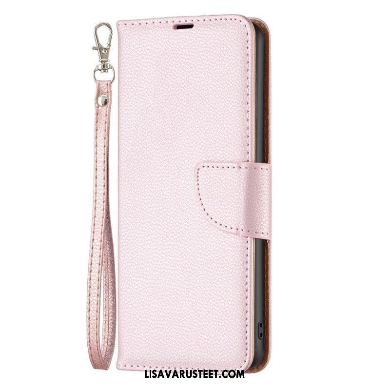 Flip Case Xiaomi 12T / 12T Pro Suojaketju Kuori Strappy Litchi Leather Style