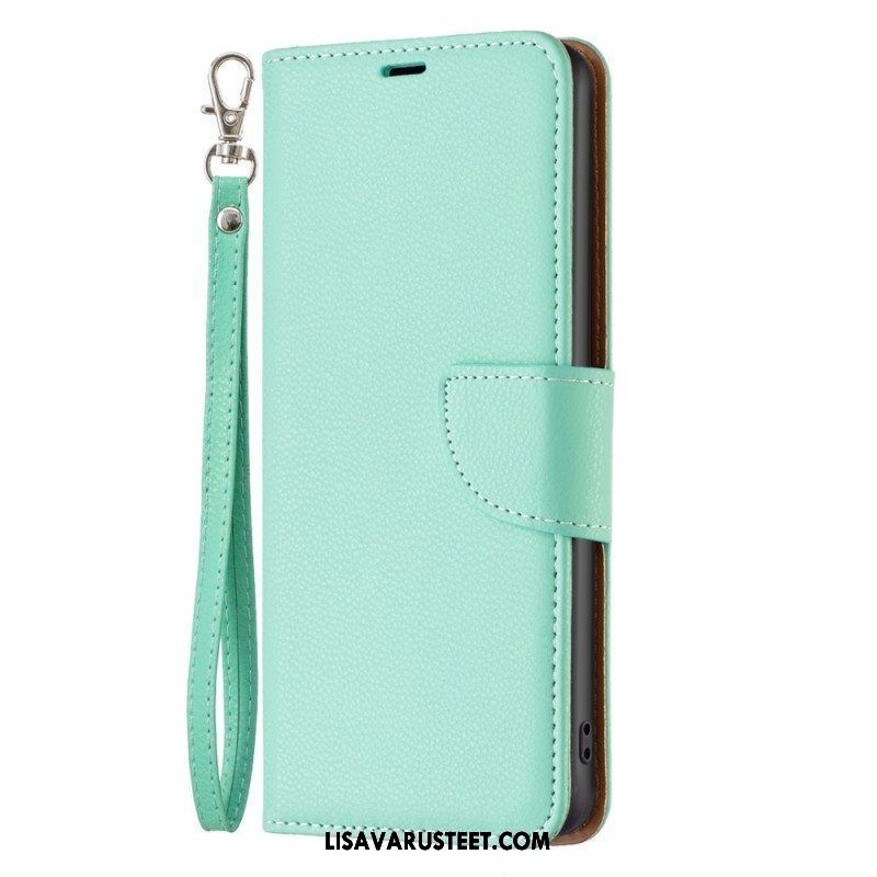 Flip Case Xiaomi 12T / 12T Pro Suojaketju Kuori Strappy Litchi Leather Style