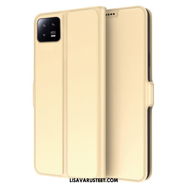 Flip Case Xiaomi 13 Ohut Nahkaefekti