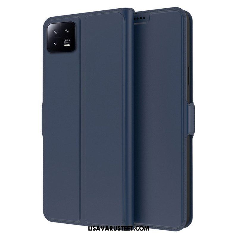 Flip Case Xiaomi 13 Ohut Nahkaefekti