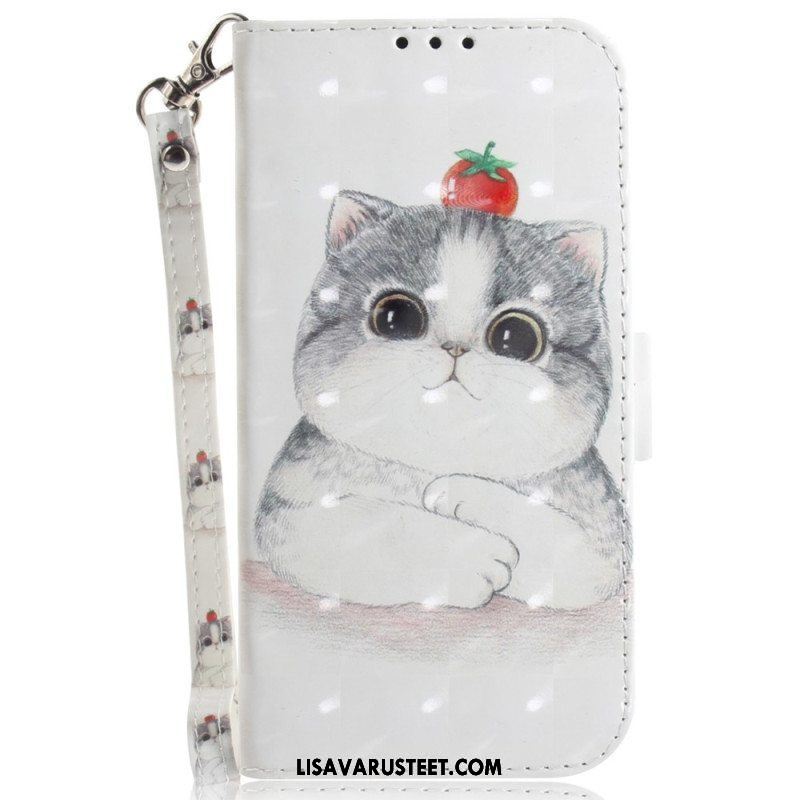 Flip Case Xiaomi Redmi Note 12 4G Suojaketju Kuori Alkuperäinen Thong Cat