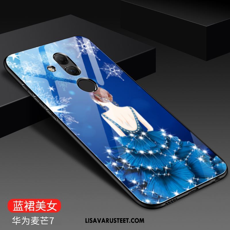 Huawei Mate 20 Lite Kuoret Persoonallisuus Kuori Pesty Suede Kotelo Sininen Myynti