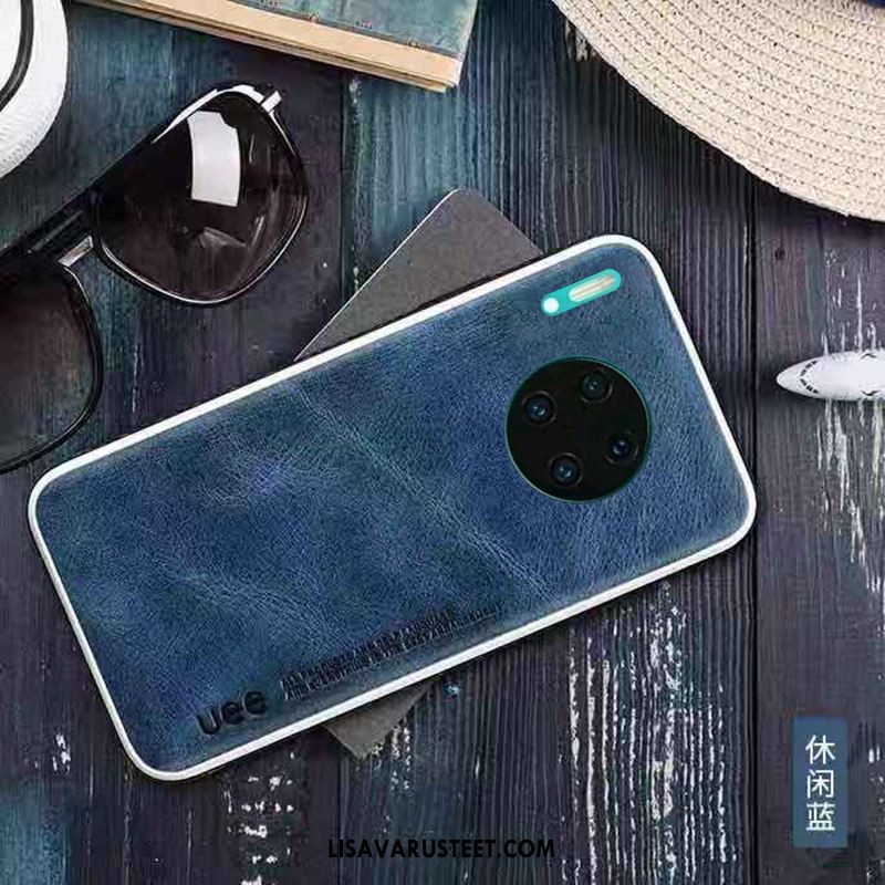 Huawei Mate 30 Pro Kuoret Aito Nahka Murtumaton Nahkakotelo Suojaus Kuori Halvat