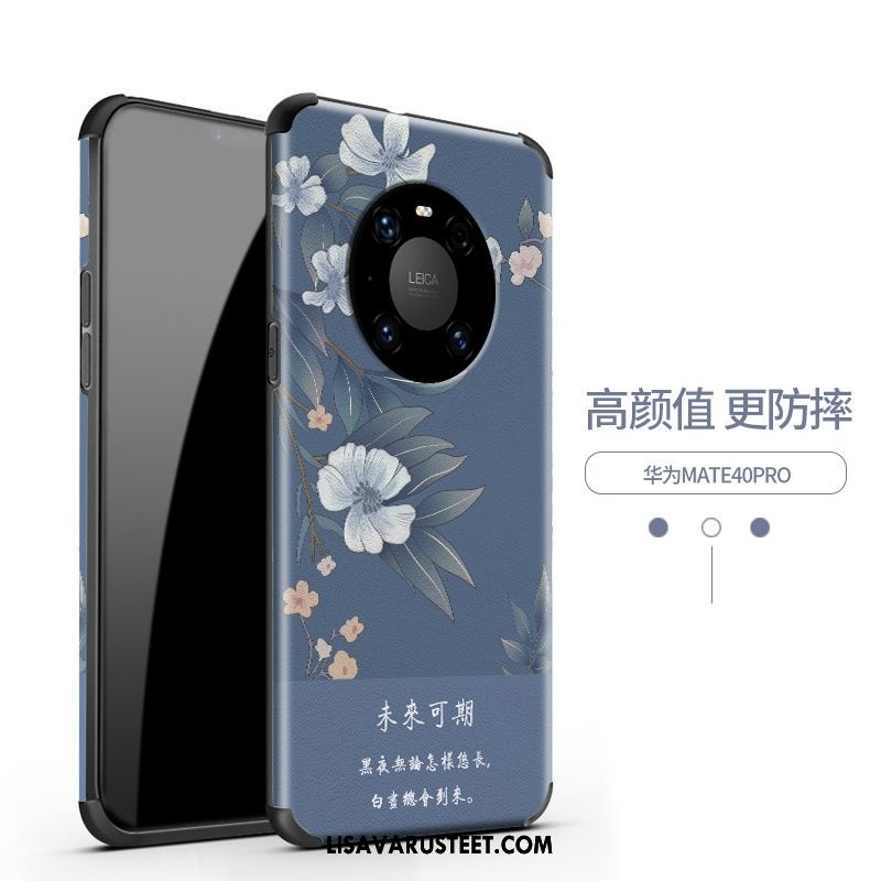 Huawei Mate 40 Pro Kuoret Suojaus Violetti Vuosikerta Pesty Suede Ohut Halpa