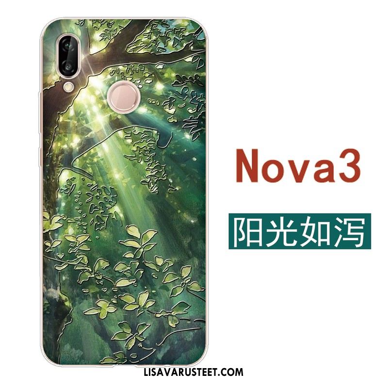 Huawei Nova 3 Kuoret Kiinalainen Tyyli Vihreä Pehmeä Neste Pesty Suede Murtumaton Myynti