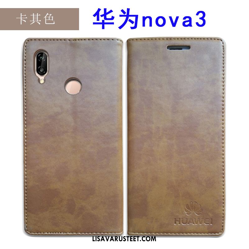 Huawei Nova 3 Kuoret Kotelo Punainen Nahkakotelo All Inclusive Kuori Halpa