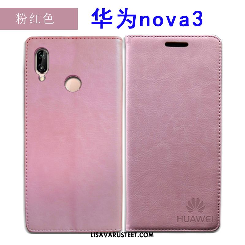 Huawei Nova 3 Kuoret Kotelo Punainen Nahkakotelo All Inclusive Kuori Halpa