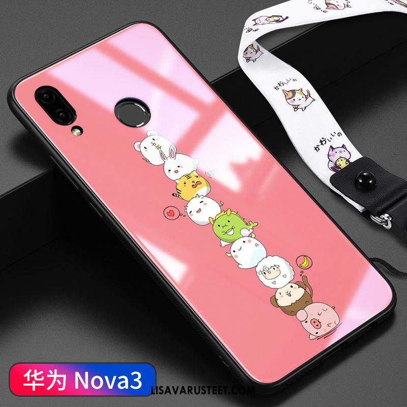 Huawei Nova 3 Kuoret Lasi Murtumaton Silikoni Net Red Ihana Kuori Netistä