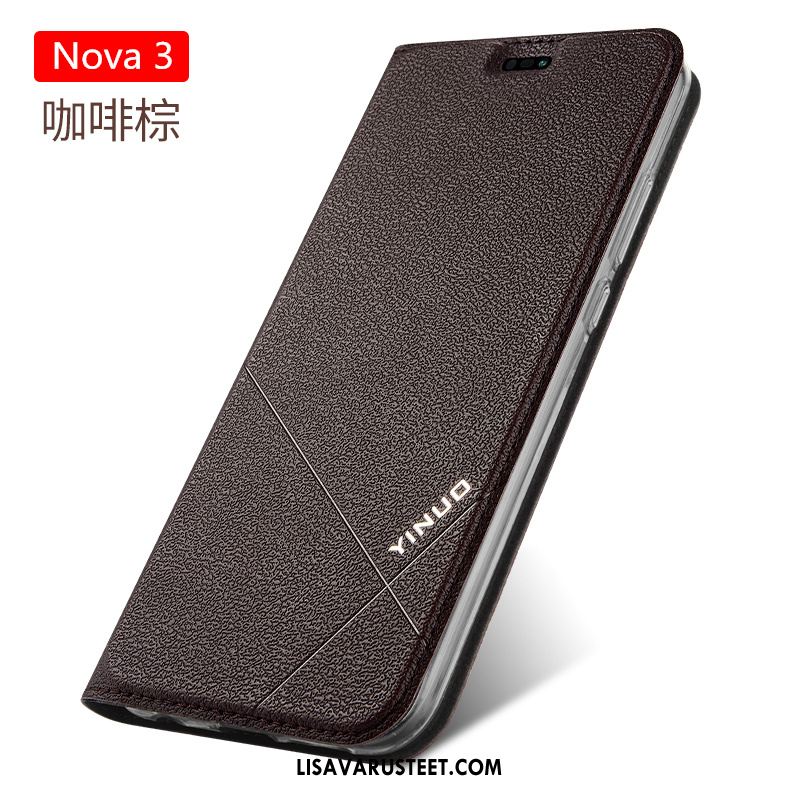 Huawei Nova 3 Kuoret Nahkakotelo Suojaus Puhelimen Silikoni Murtumaton Myynti