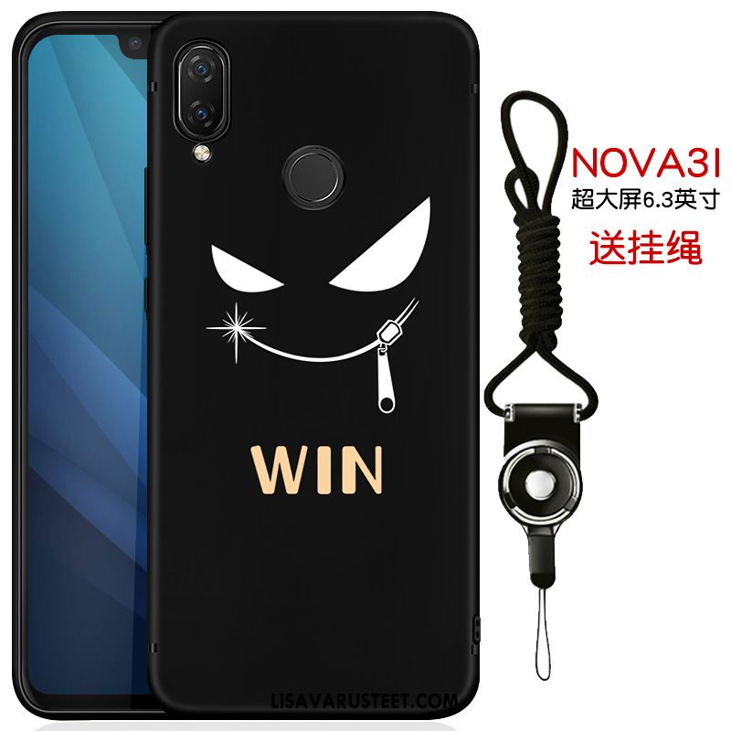 Huawei Nova 3i Kuoret All Inclusive Pehmeä Neste Kotelo Kuori Musta Verkossa