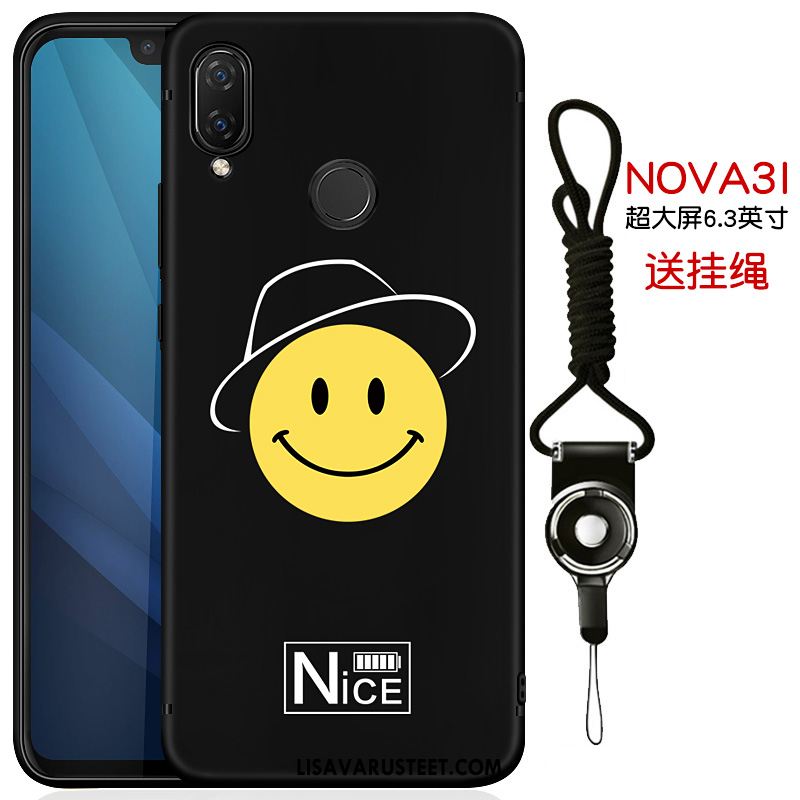 Huawei Nova 3i Kuoret All Inclusive Pehmeä Neste Kotelo Kuori Musta Verkossa