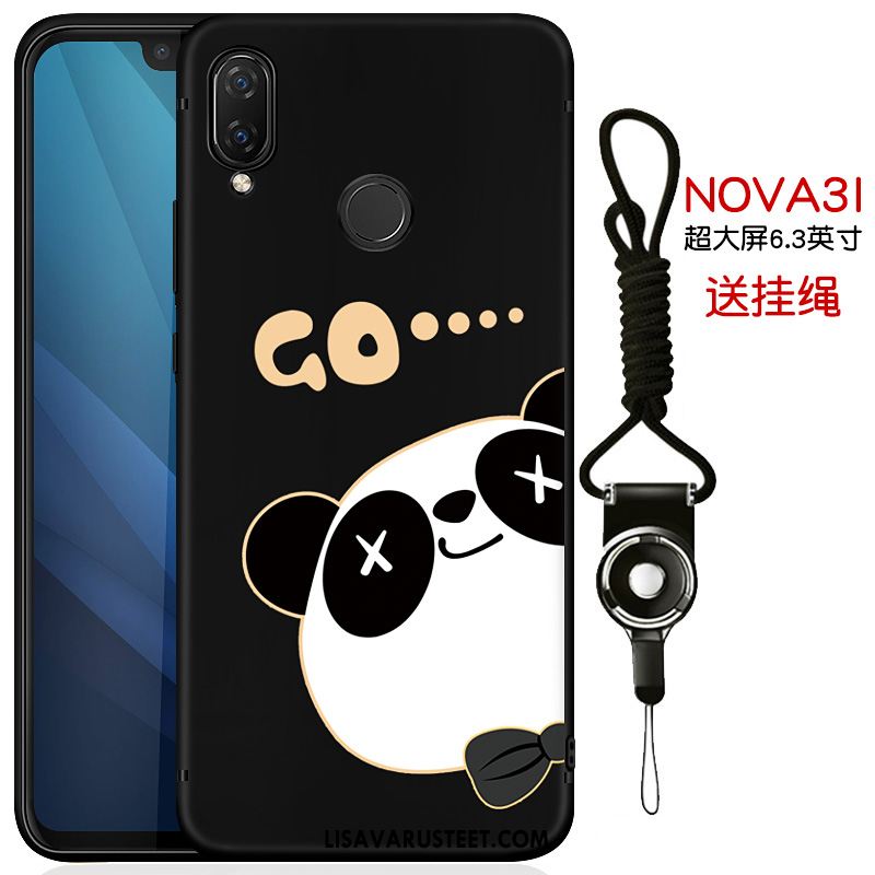 Huawei Nova 3i Kuoret All Inclusive Pehmeä Neste Kotelo Kuori Musta Verkossa