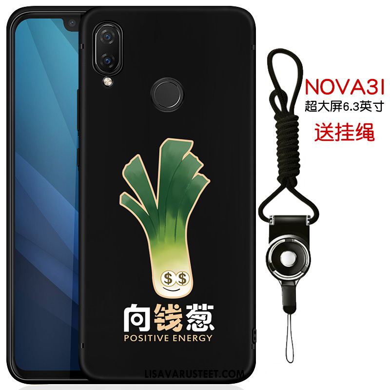 Huawei Nova 3i Kuoret All Inclusive Pehmeä Neste Kotelo Kuori Musta Verkossa