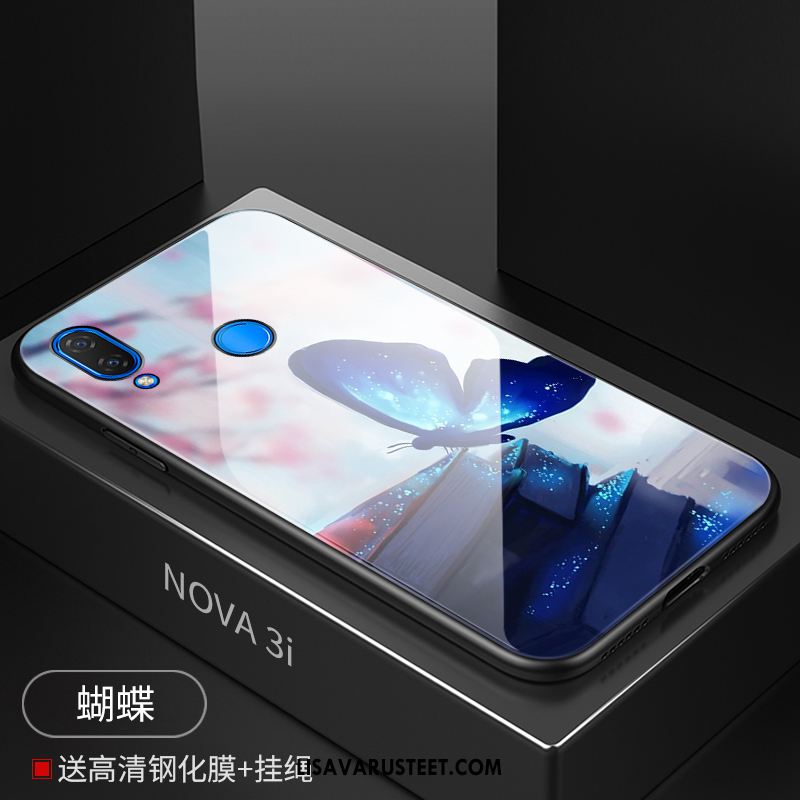 Huawei Nova 3i Kuoret Suojaus Pehmeä Neste Sininen Tila Pesty Suede Verkossa