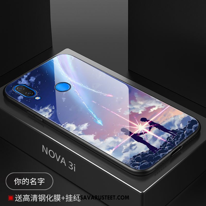 Huawei Nova 3i Kuoret Suojaus Pehmeä Neste Sininen Tila Pesty Suede Verkossa