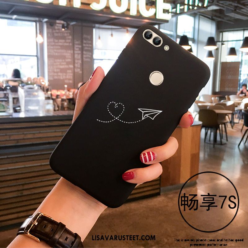 Huawei P Smart Kuoret Yksinkertainen Pehmeä Neste Persoonallisuus Musta Kuori Verkossa
