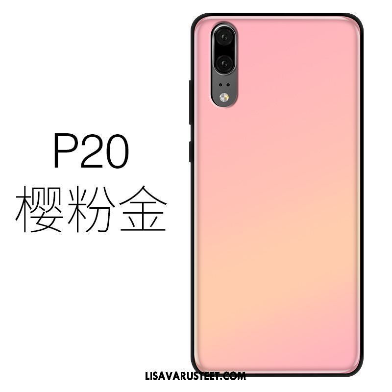 Huawei P20 Kuoret Ohut Lasi Silikoni Kuori Vaalean Halpa