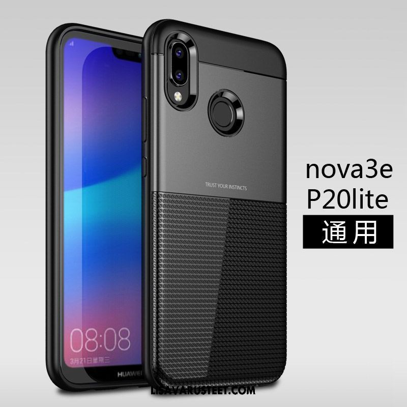 Huawei P20 Lite Kuoret Pehmeä Neste Luova Kukkakuvio Kuori Pesty Suede Kauppa