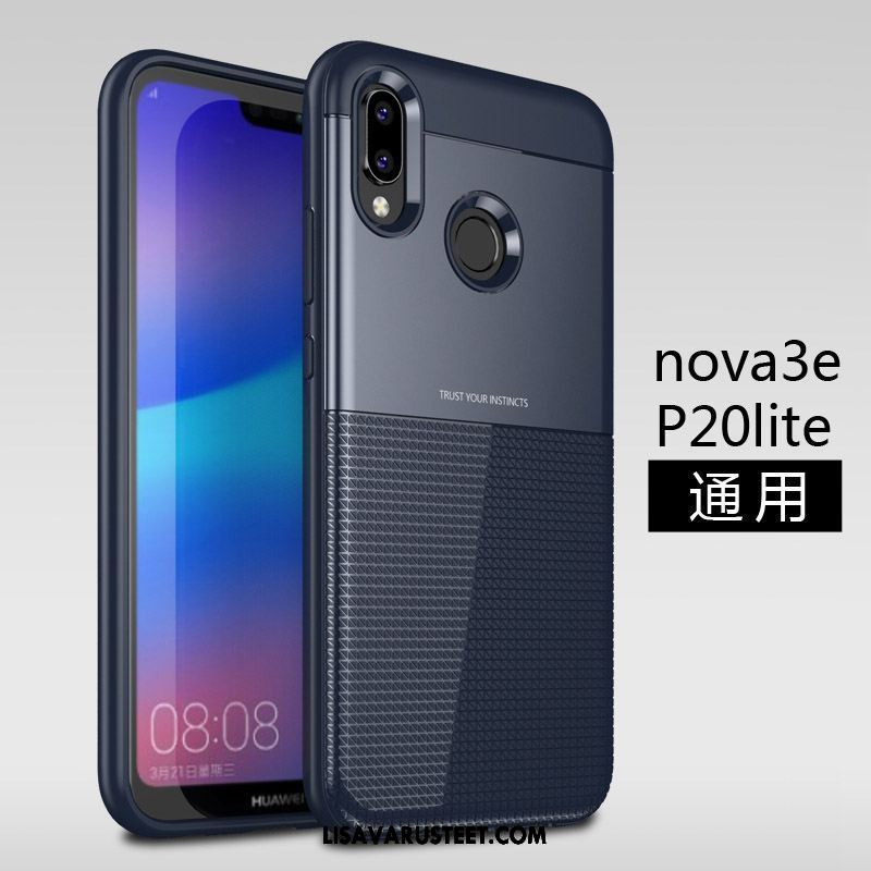 Huawei P20 Lite Kuoret Pehmeä Neste Luova Kukkakuvio Kuori Pesty Suede Kauppa