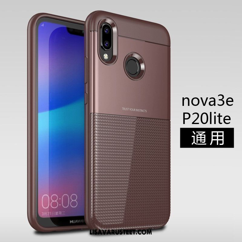 Huawei P20 Lite Kuoret Pehmeä Neste Luova Kukkakuvio Kuori Pesty Suede Kauppa