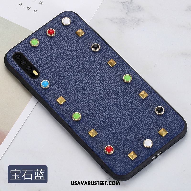 Huawei P20 Pro Kuoret Aito Nahka Kotelo Murtumaton Rhinestone Inlay Puhelimen Osta