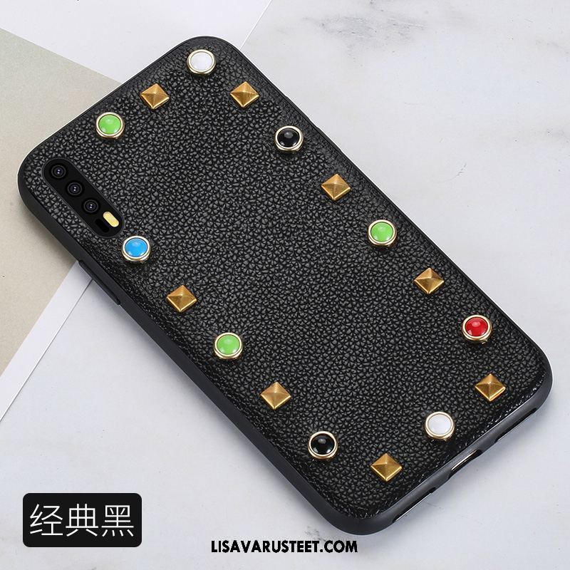 Huawei P20 Pro Kuoret Aito Nahka Kotelo Murtumaton Rhinestone Inlay Puhelimen Osta