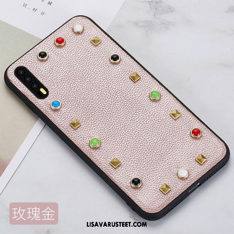 Huawei P20 Pro Kuoret Aito Nahka Kotelo Murtumaton Rhinestone Inlay Puhelimen Osta