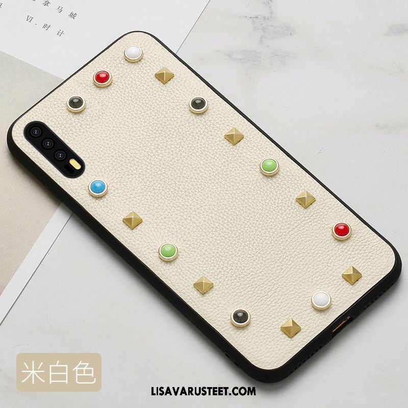 Huawei P20 Pro Kuoret Aito Nahka Kotelo Murtumaton Rhinestone Inlay Puhelimen Osta