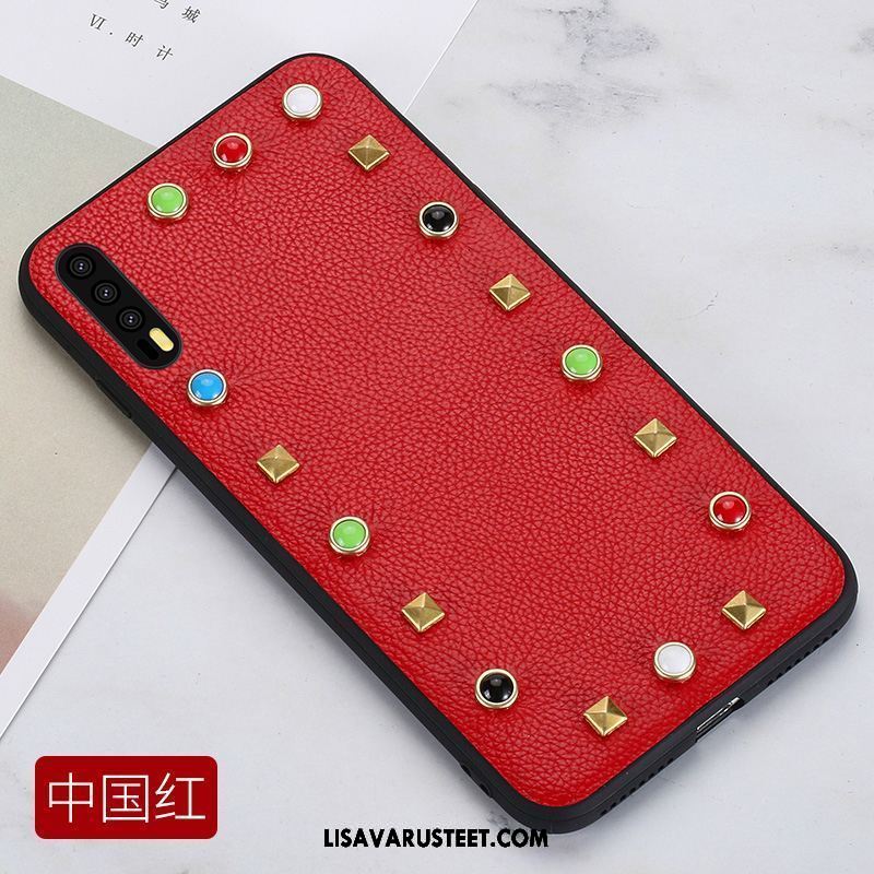 Huawei P20 Pro Kuoret Aito Nahka Kotelo Murtumaton Rhinestone Inlay Puhelimen Osta