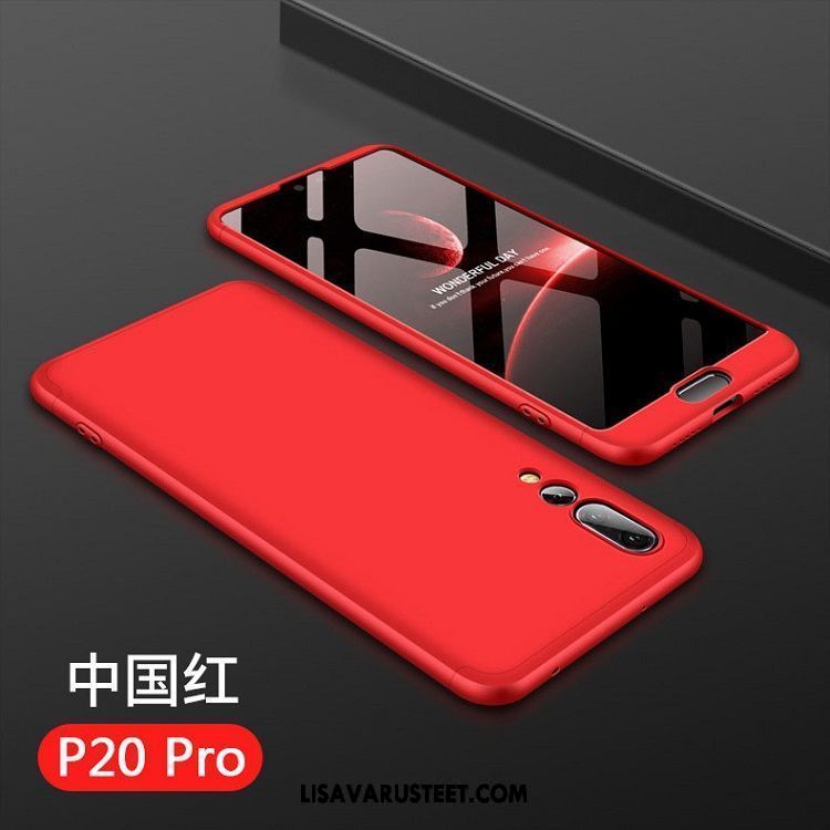 Huawei P20 Pro Kuoret Pinkki Suojaus Jauhe Pesty Suede Ohut Kuori Halpa