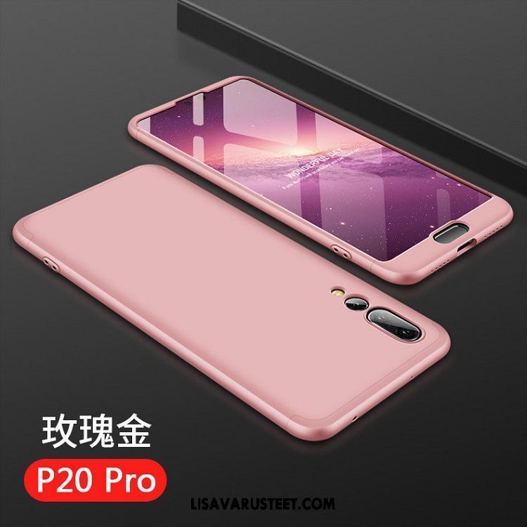 Huawei P20 Pro Kuoret Pinkki Suojaus Jauhe Pesty Suede Ohut Kuori Halpa