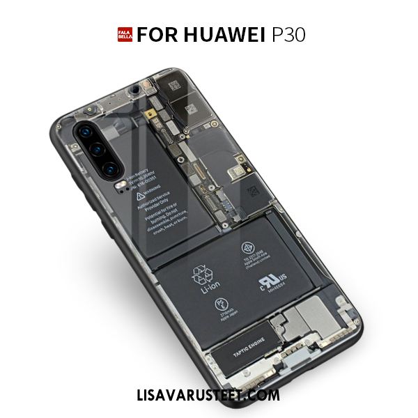 Huawei P30 Kuoret Lasi Kuori Silikoni Puhelimen Punainen Osta