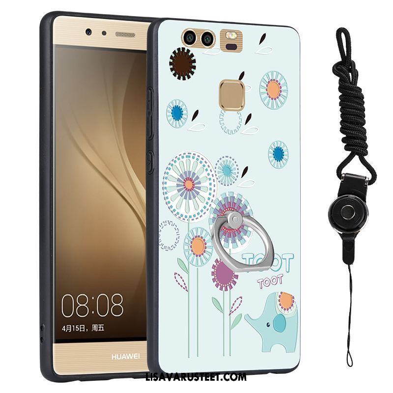 Huawei P9 Kuoret Ripustettavat Koristeet All Inclusive Sininen Kohokuviointi Suojaus Kuori Myynti