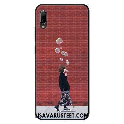 Huawei Y6 2019 Kuoret Kuori Musta Pesty Suede Leimahtaa Sideharso Myynti