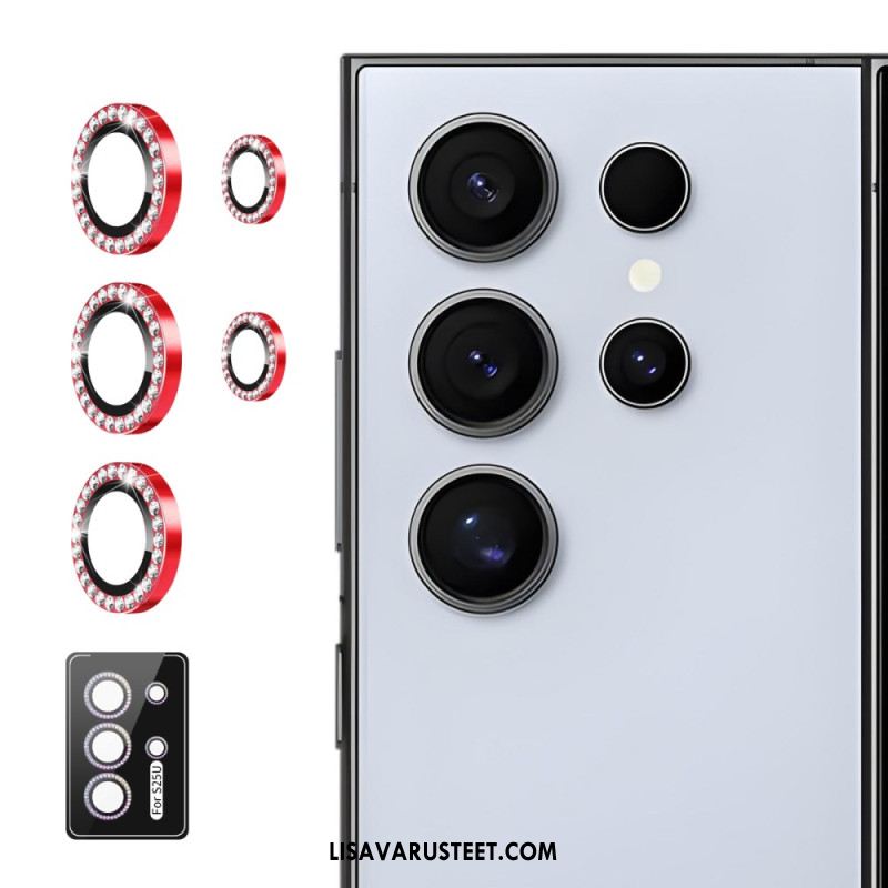 Kameran Linssin Suojus Samsung Galaxy S25 Ultra 5g Metalliseosrenkailla Ja Strasseilla