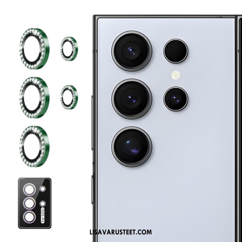 Kameran Linssin Suojus Samsung Galaxy S25 Ultra 5g Metalliseosrenkailla Ja Strasseilla