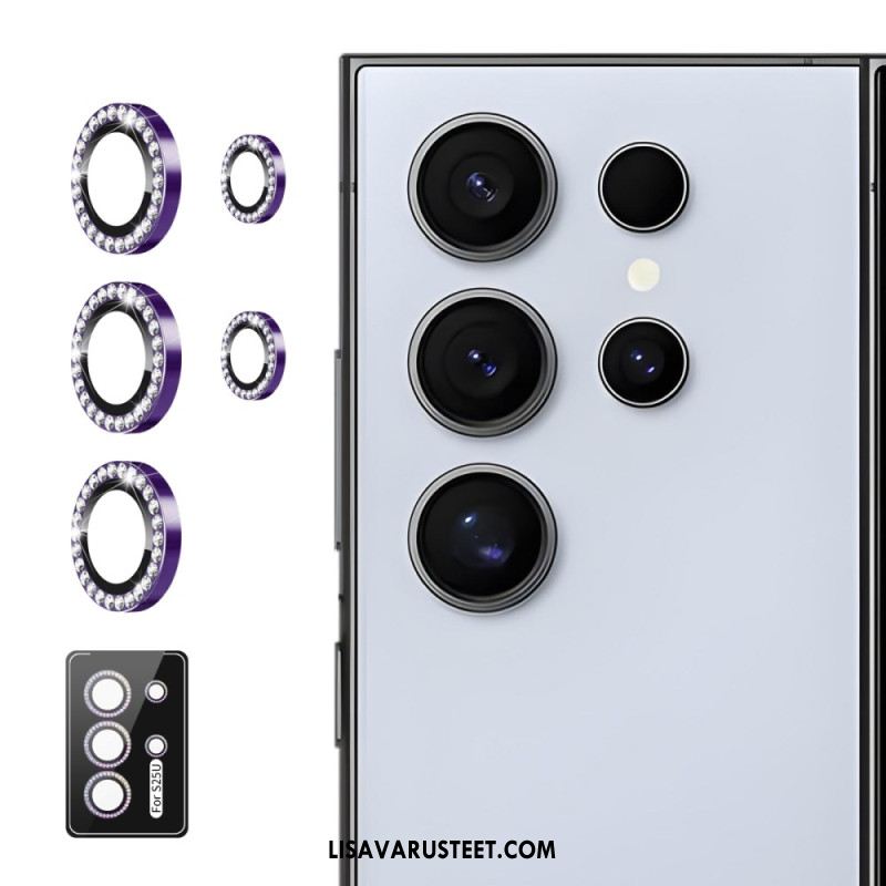 Kameran Linssin Suojus Samsung Galaxy S25 Ultra 5g Metalliseosrenkailla Ja Strasseilla