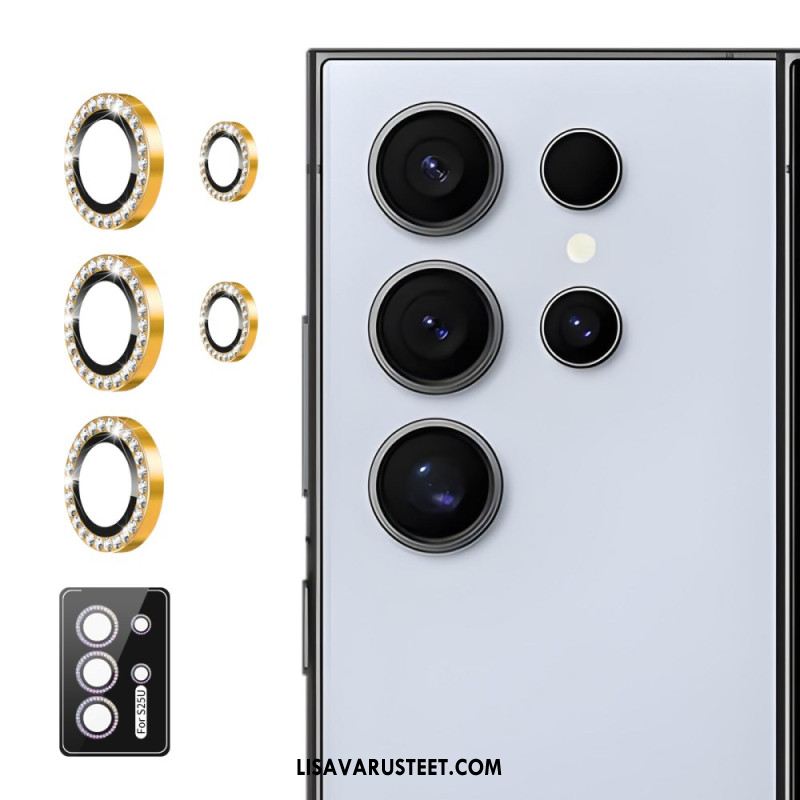 Kameran Linssin Suojus Samsung Galaxy S25 Ultra 5g Metalliseosrenkailla Ja Strasseilla