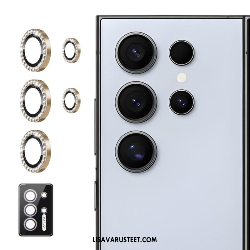 Kameran Linssin Suojus Samsung Galaxy S25 Ultra 5g Metalliseosrenkailla Ja Strasseilla
