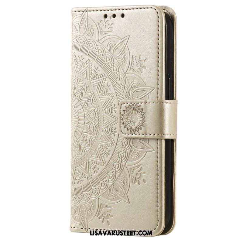 Kotelot Huawei Mate 50 Pro Mandala-aurinko Kaulanauhalla