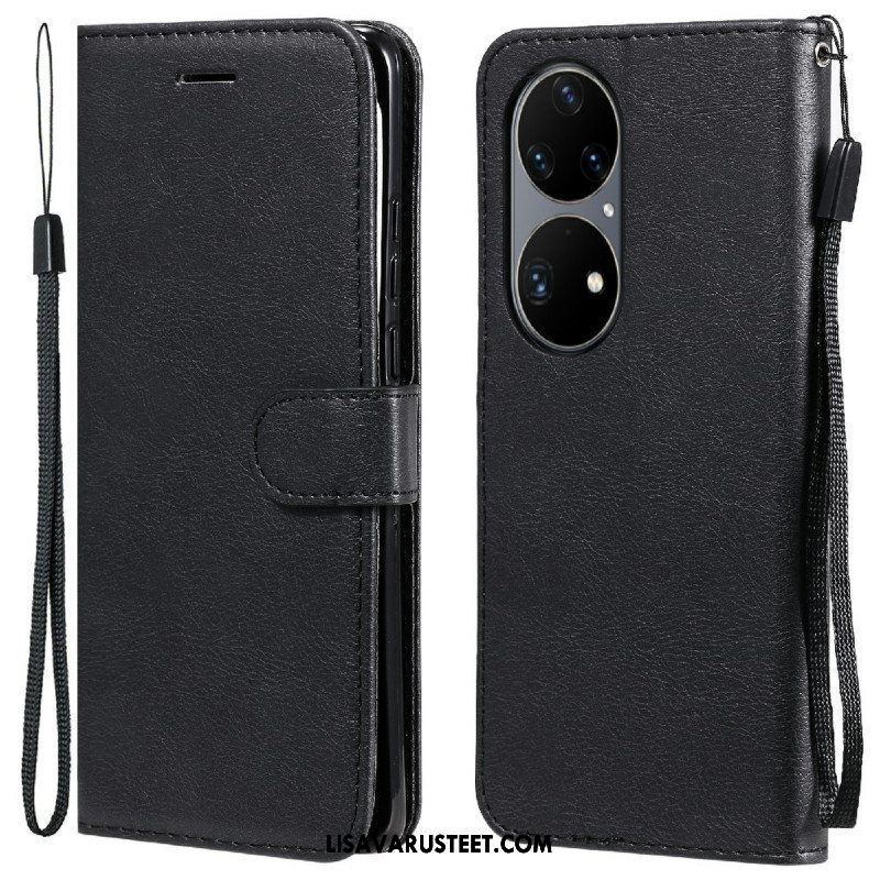 Kotelot Huawei P50 Pro Suojaketju Kuori Strappy Leather Effect