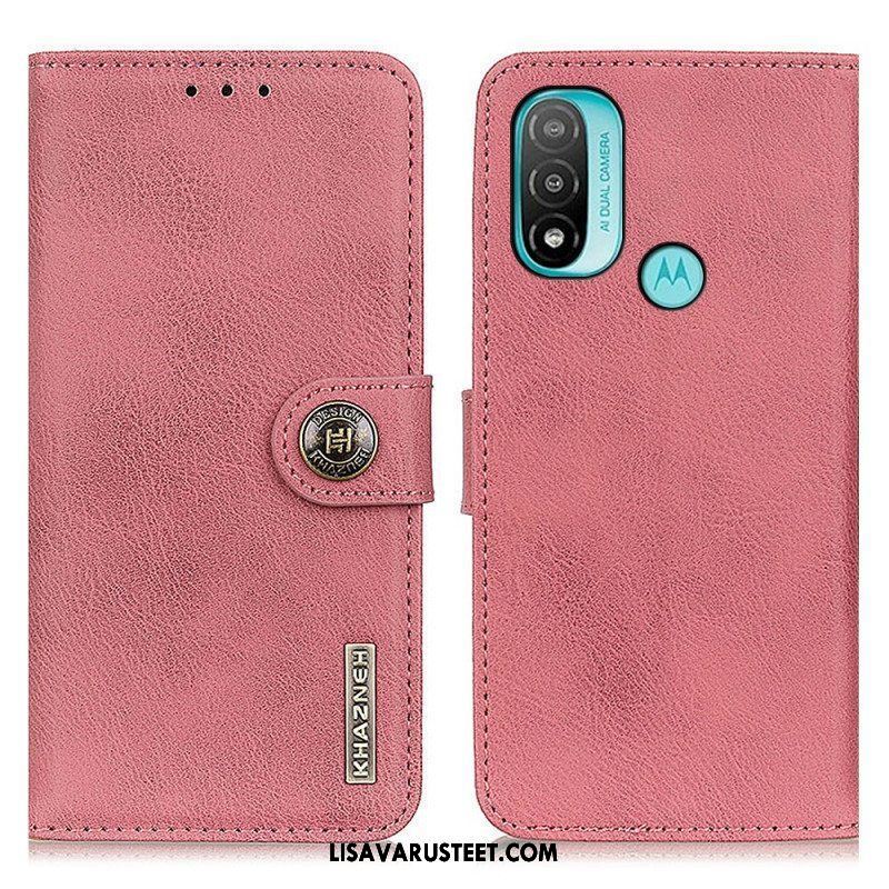 Kotelot Moto E40 / E30 / E20 Keinonahka Khazneh