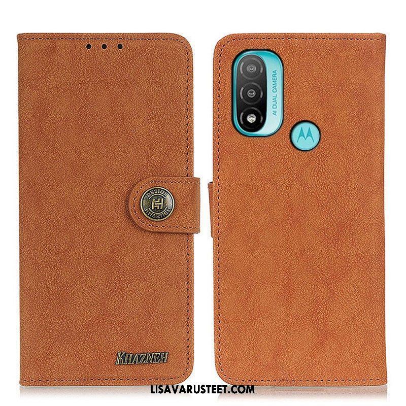 Kotelot Moto E40 / E30 / E20 Khazneh Retro Haljasnahka