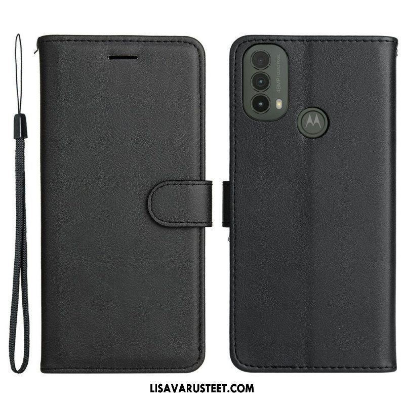 Kotelot Moto E40 / E30 / E20 Suojaketju Kuori Strappy Leather Effect