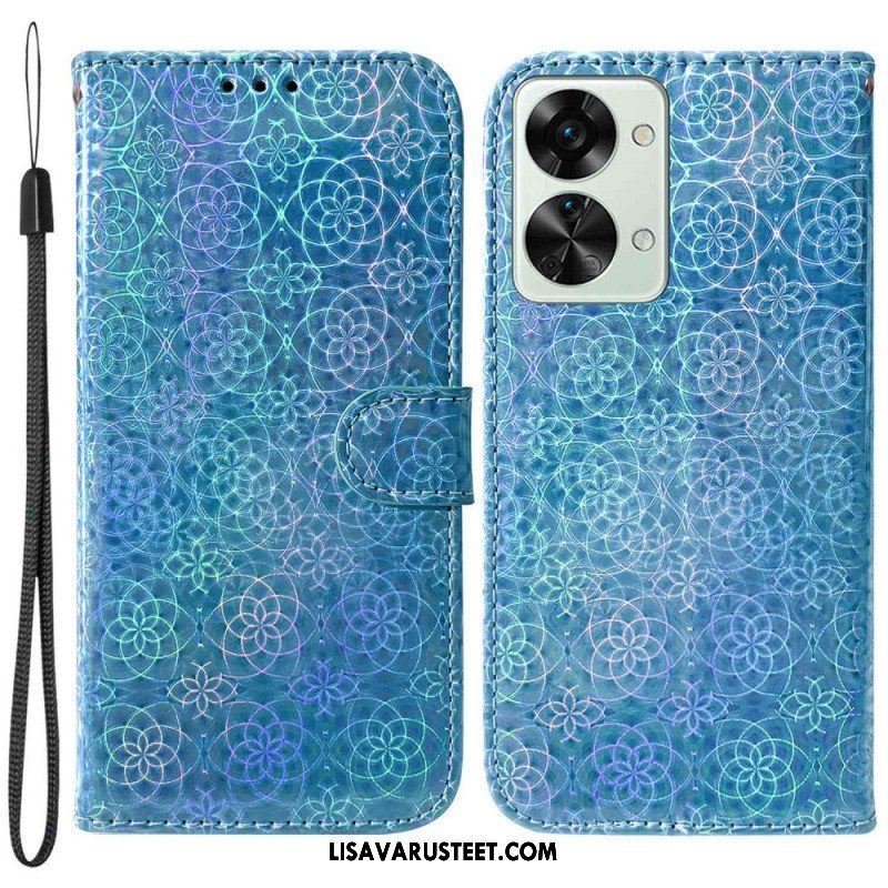 Kotelot OnePlus Nord 2T 5G Suojaketju Kuori Strappy Geometriset Kukat