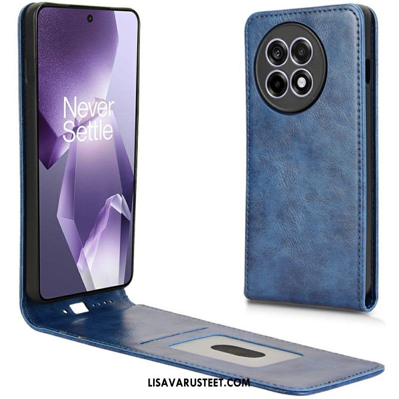 Kotelot Oneplus 13r Keinonahkaa Pystysuoralla Läpällä