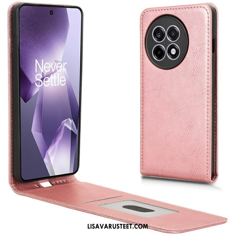 Kotelot Oneplus 13r Keinonahkaa Pystysuoralla Läpällä