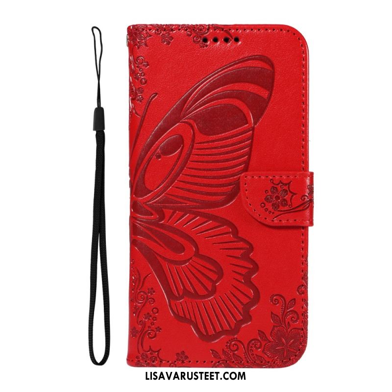 Kotelot Oneplus 13r Perhoskuvioinen Hihnalompakko Suojakuori