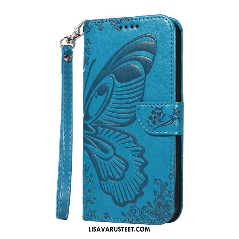 Kotelot Oneplus 13r Perhoskuvioinen Hihnalompakko Suojakuori