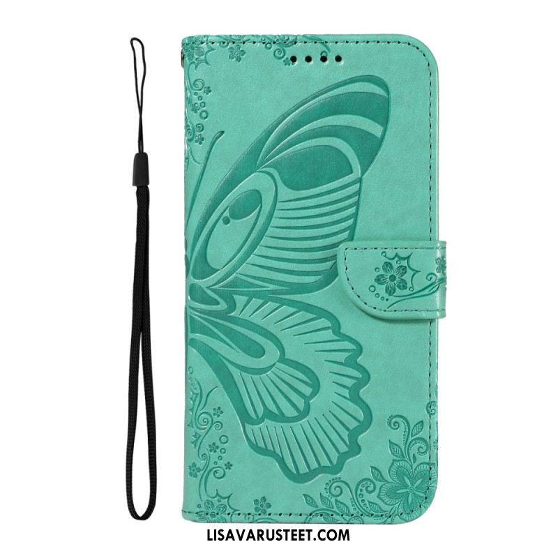 Kotelot Oneplus 13r Perhoskuvioinen Hihnalompakko Suojakuori